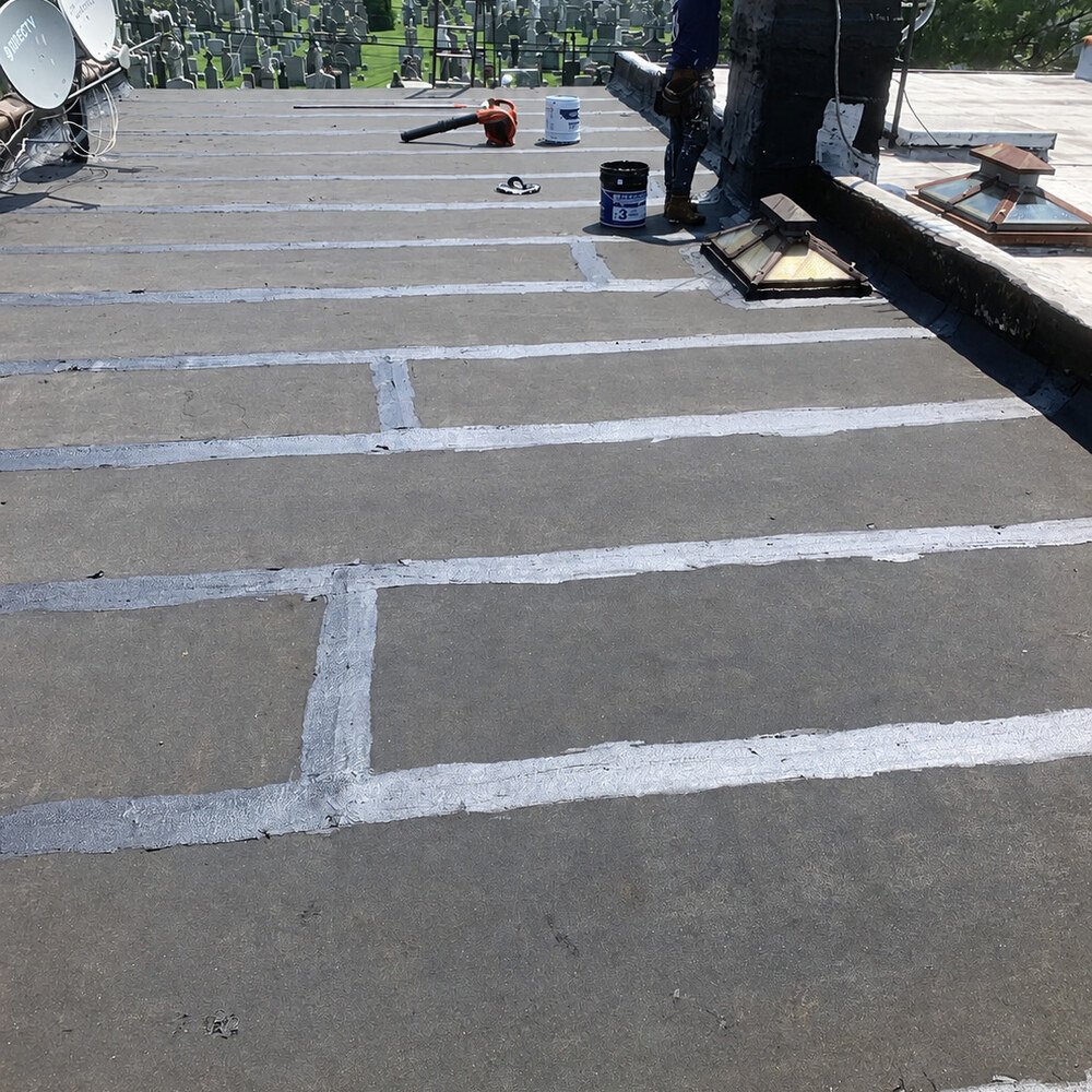 Flat roof replacement in Throgs Neck, Bronx before